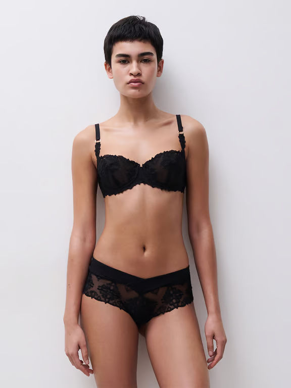 Champs Elysées Lace Unlined Demi Bra Black - 6