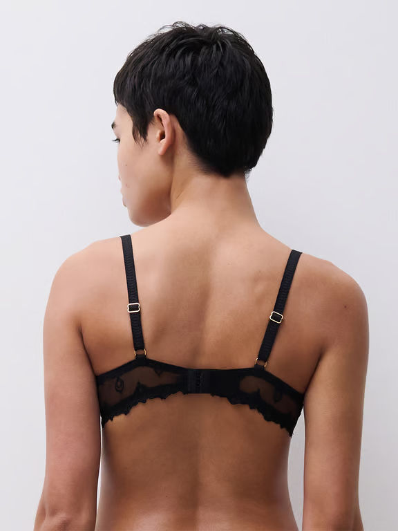 Champs Elysées Lace Unlined Demi Bra Black - 3