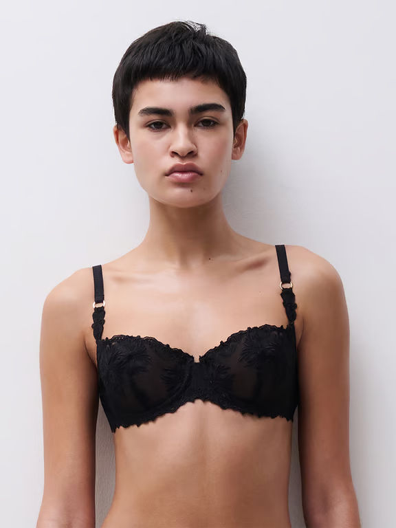 Champs Elysées Lace Unlined Demi Bra Black - 2