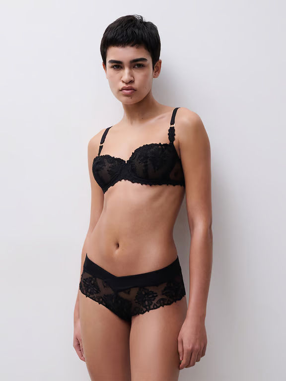 Champs Elysées Lace Unlined Demi Bra Black - 4