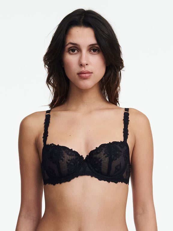 Day to Night Lace Unlined Demi Bra Black