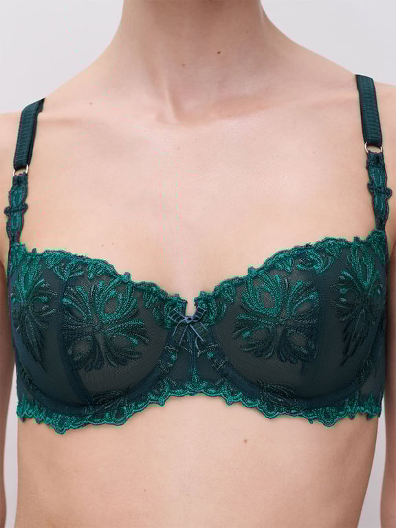 Champs Elysees Lace Unlined Demi Bra Eden Green Multico - 5