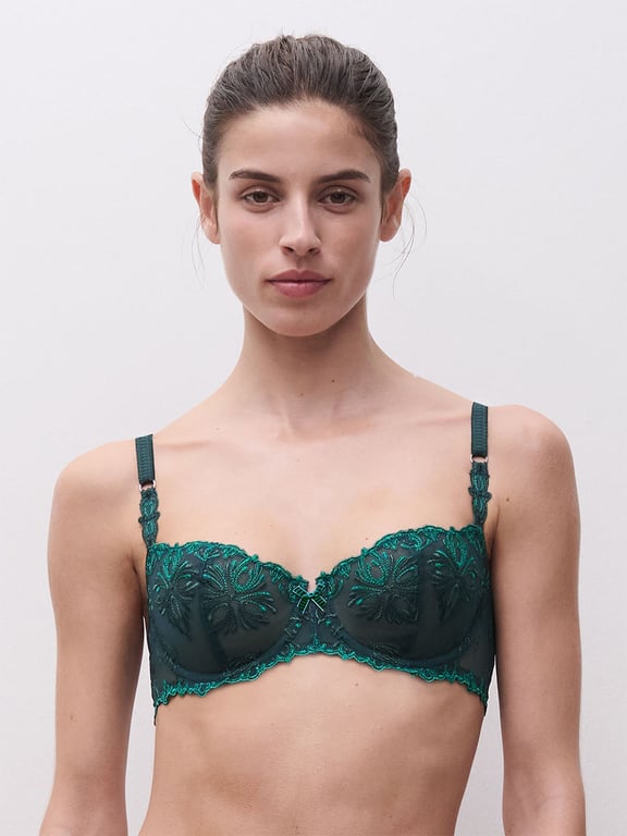 Champs Elysees Lace Unlined Demi Bra Eden Green Multico - 2