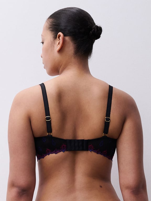 Champs Elysees Lace Unlined Demi Bra Black Jewels - 3