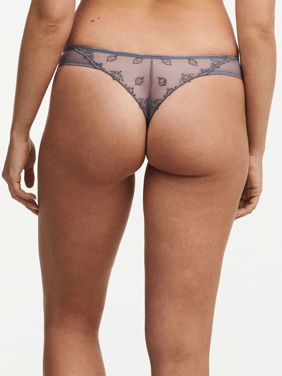 Chantelle | Champs Elysées - Champs Elysées Lace Thong Slate Grey - 2