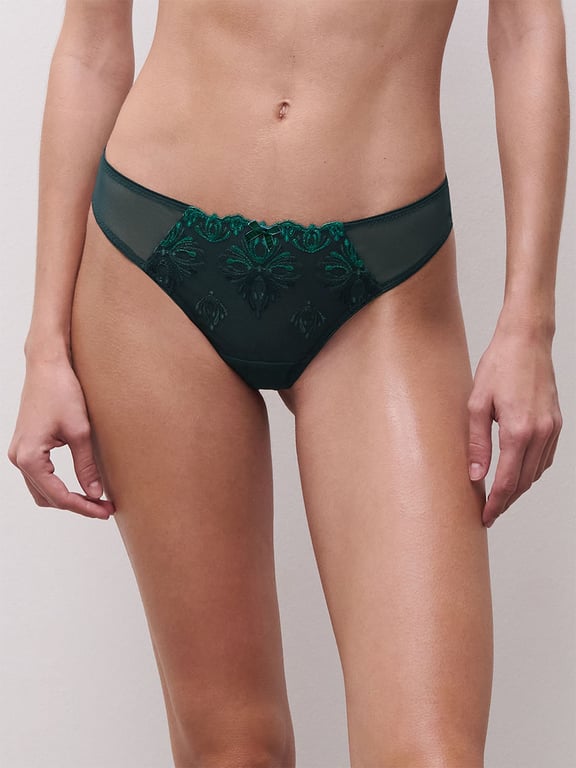 Champs Elysees Lace Thong Eden Green Multico - 0