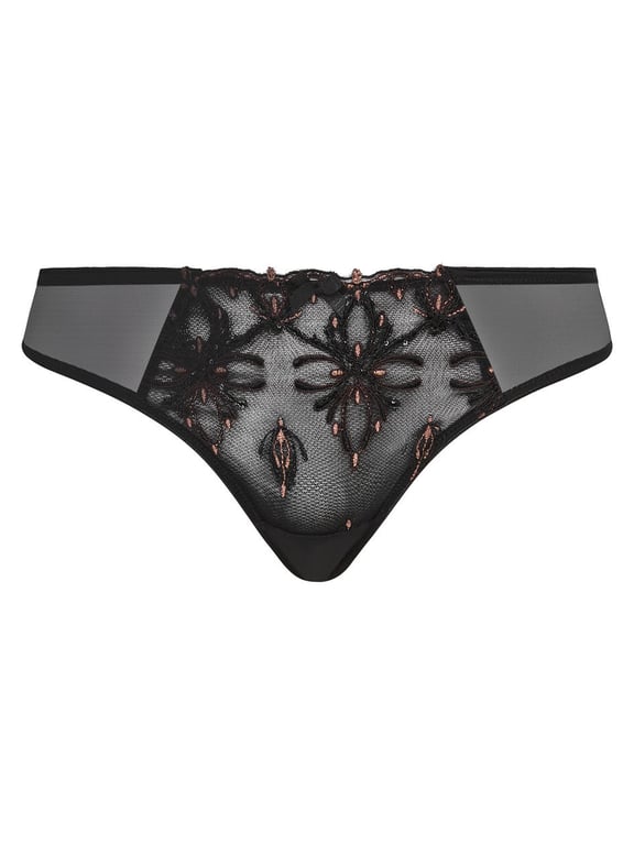 Chantelle | Champs Elysees - Champs Elysées Lace Thong Dazzling Black - 2
