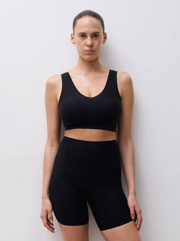 SoftStretch High Waist Mid-Thigh Short Black - 4