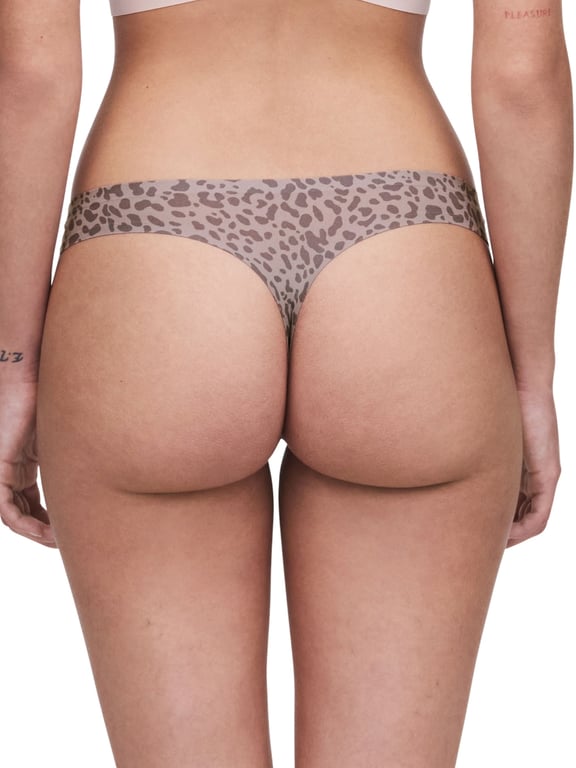 SoftStretch Thong Taupe Leopard - 1