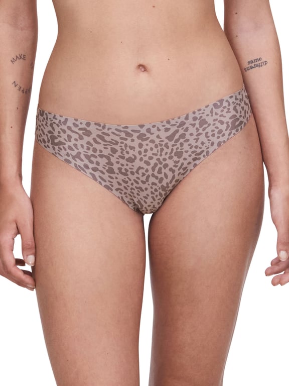 SoftStretch Thong Taupe Leopard - 0