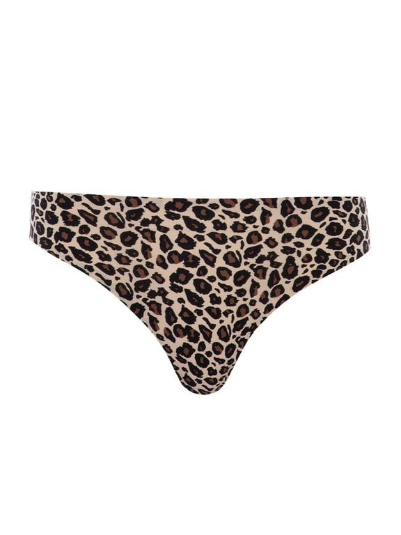 SoftStretch Thong Leopard Nude - 1