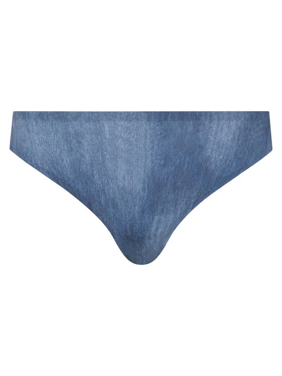 Softstretch Thong Blue Denim Print - 1