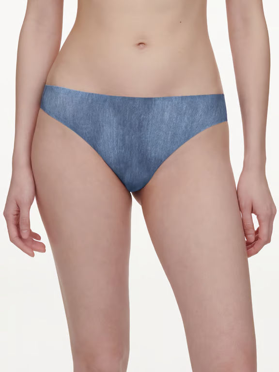 Softstretch Thong Blue Denim Print - 0