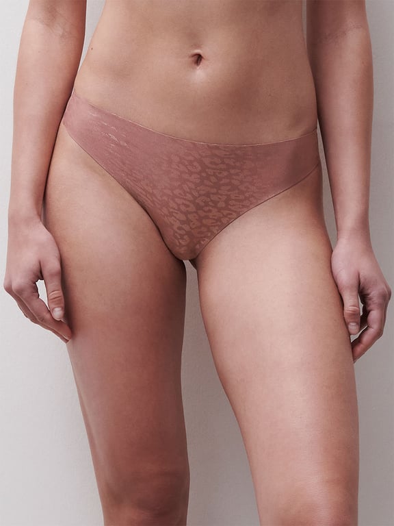 Softstretch Thong Pink Leo Shimmer - 0