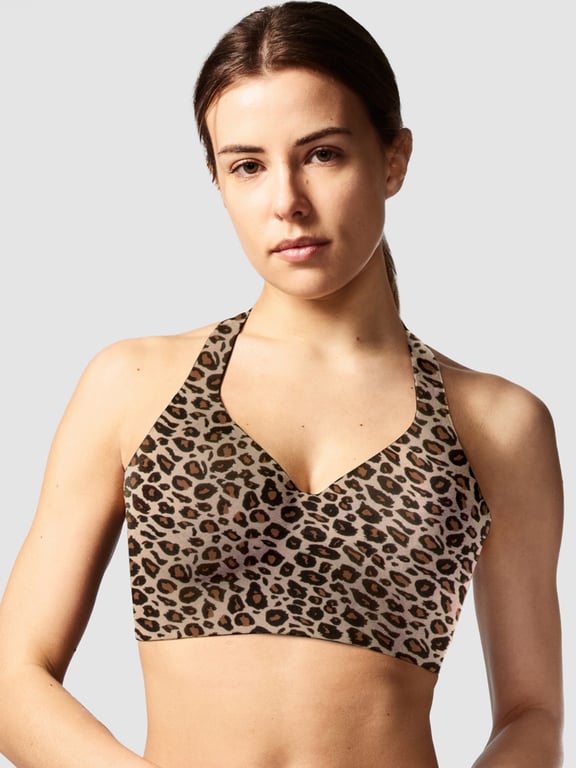 Niko Sports Bra Activewear Top in Pink Leopard