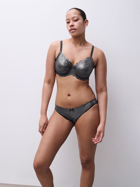 Rive Gauche Lace Full Coverage Unlined Bra Metallic Effect - 6