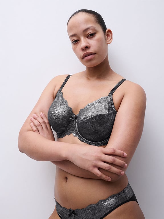 Rive Gauche Lace Full Coverage Unlined Bra Metallic Effect - 0