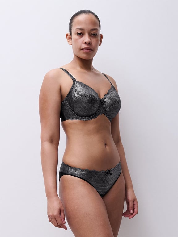 Rive Gauche Lace Full Coverage Unlined Bra Metallic Effect - 4