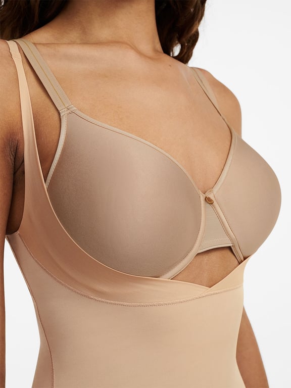 Basic Shaping Open Bust Mid-Thigh Shaper Nude Sand - 6