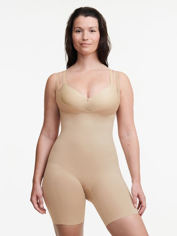 Basic Shaping Open Bust Mid-Thigh Shaper Nude Sand - 9