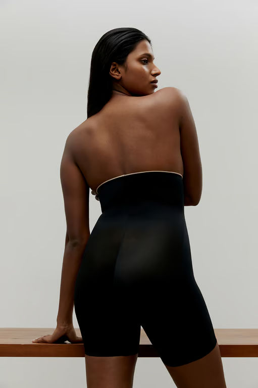 Basic Shaping High Waist Mid-Thigh Brief Black - 5