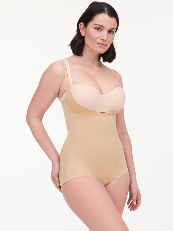 Basic Shaping Open Bust Bodysuit Nude Sand - 3