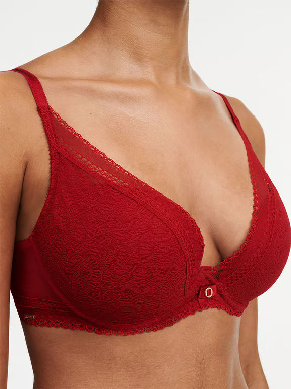 Festivité Lace Plunge Bra Scarlett Red - 3