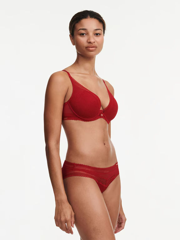 Festivité Lace Plunge Bra Scarlett Red - 2