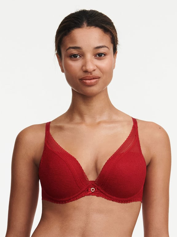 Chantelle | Festivité - Festivité Lace Plunge Bra Scarlett Red - 1