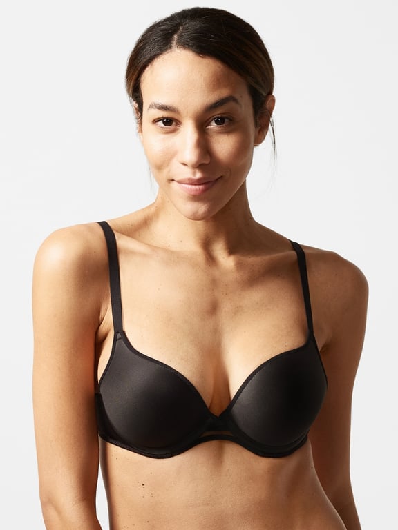 Calvin Klein Logo band plunge push up bra