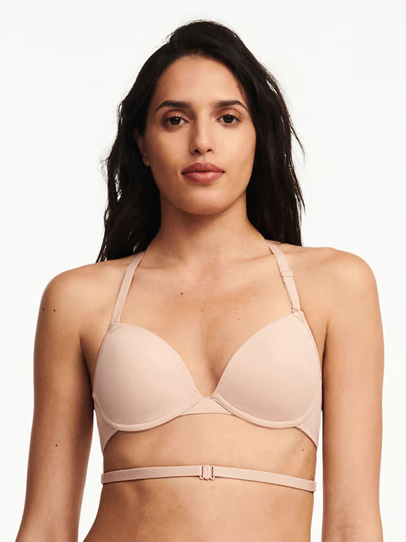 Open Back Multi-Way Plunge T-Shirt Bra Nude Blush - 5