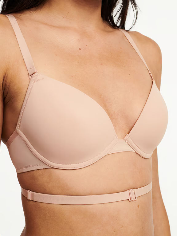 Open Back Multi-Way Plunge T-Shirt Bra Nude Blush - 4