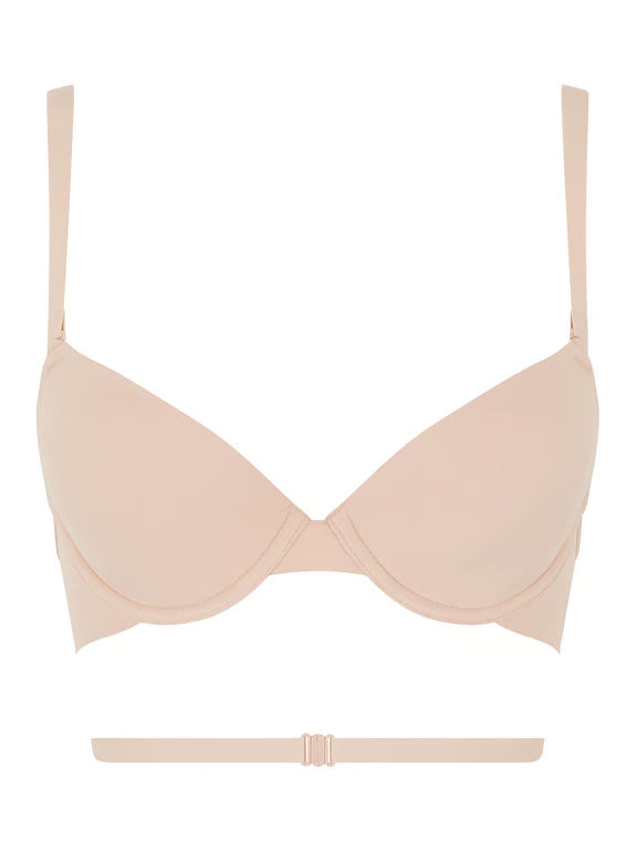 Open Back Multi-Way Plunge T-Shirt Bra Nude Blush - 1