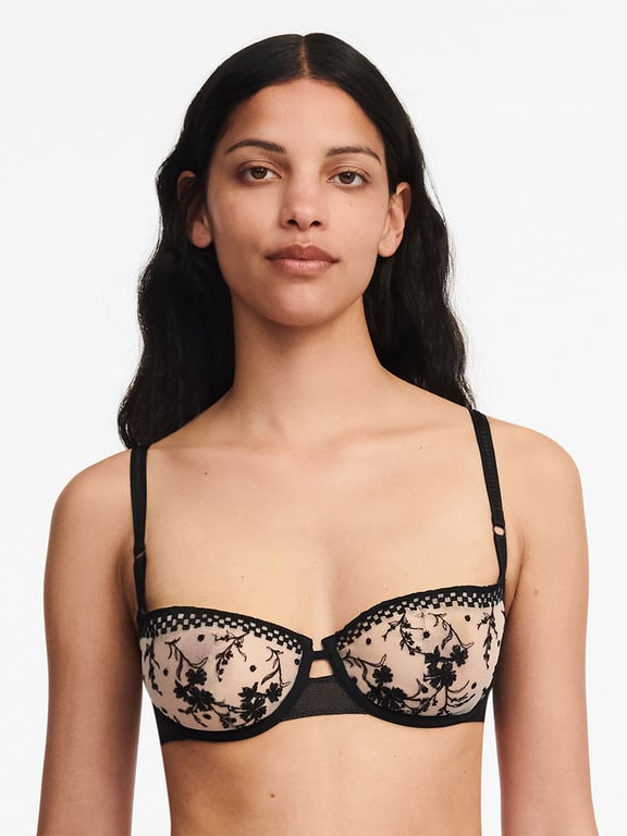 Passionata | Suzy - Suzy Lace Unlined Demi Bra, Passionata designed by CL Nude Blush/Black - 1