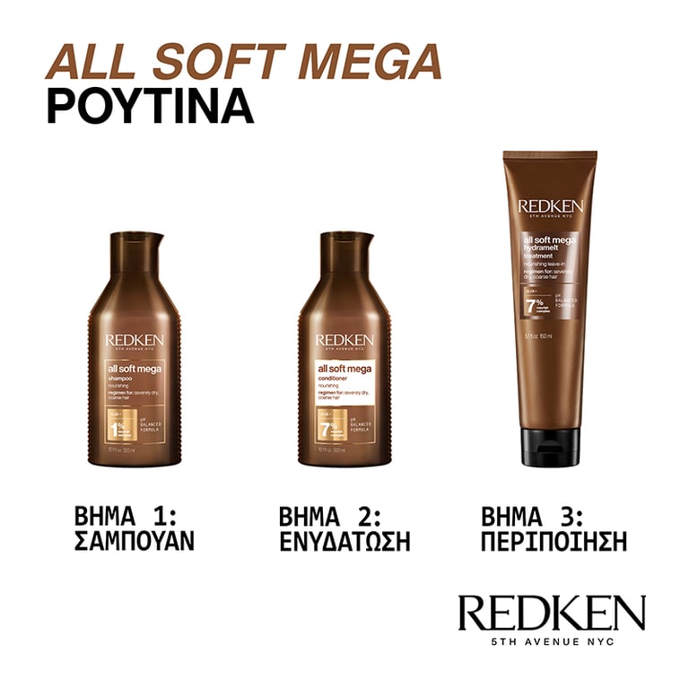 All Soft Mega - ολοκληρωμένη σειρά περιποίησης για ξηρά και ταλαιπωρημένα μαλλιά. 