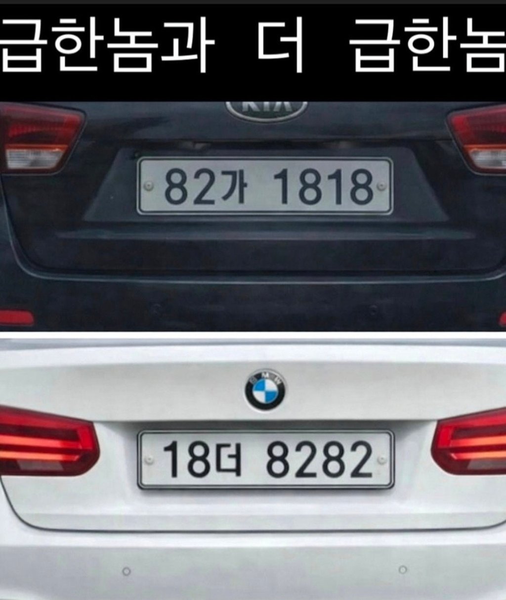 급한 번호판들