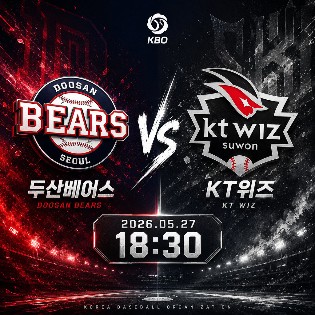 05/27 18:30 경기 KBO #연장포함# 두산베어스 (-0.5) vs KT위즈 2
