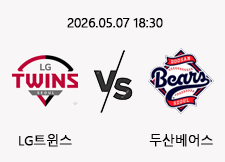05/07 18:30 경기 KBO #연장포함# LG트윈스 (-1.5) vs 두산베어스 1