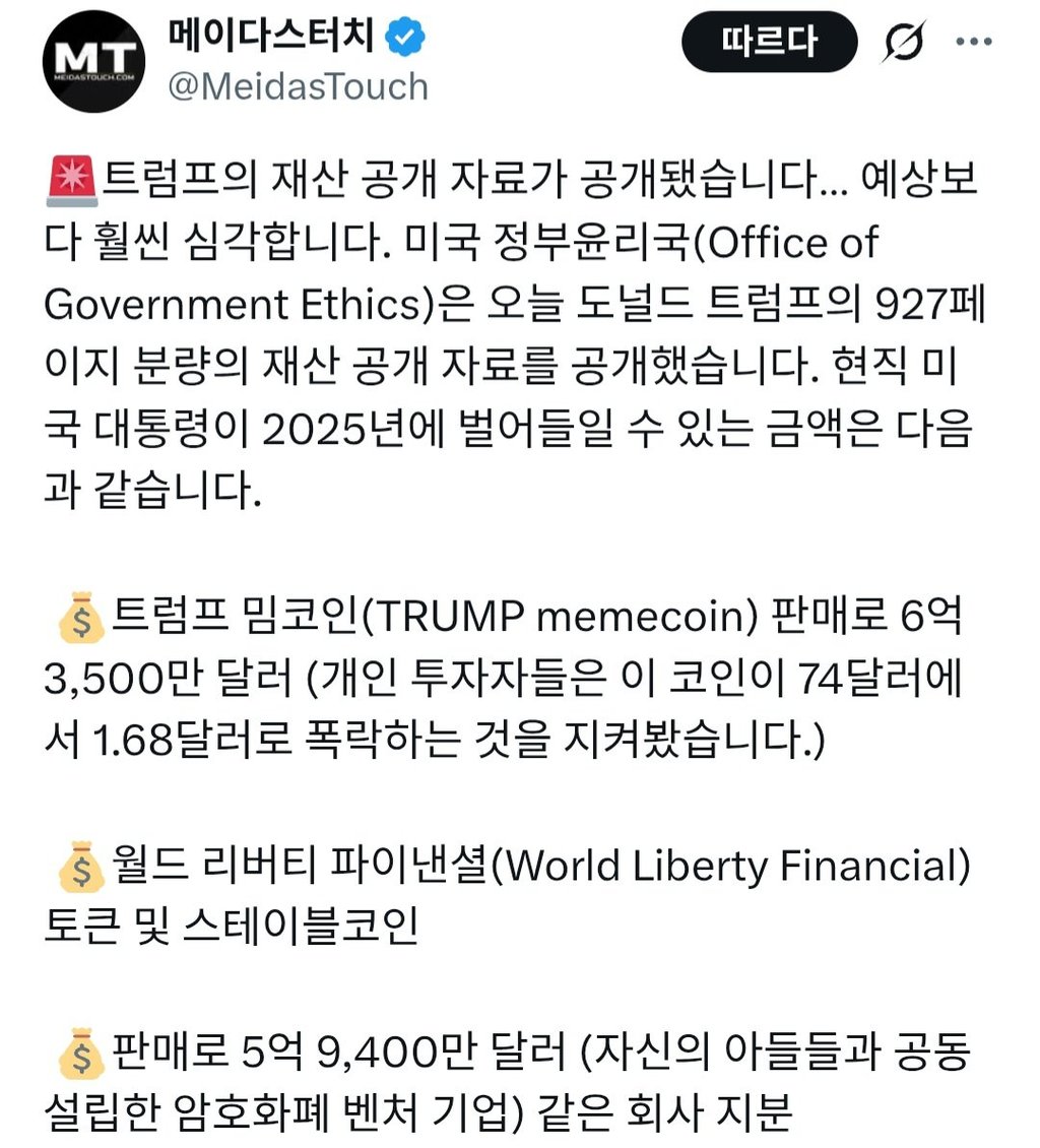 트럼프 재산 근황… 20억 달러 수익 공개 2