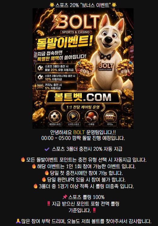 볼트 돌발 스포츠 후기 2