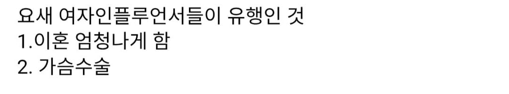 요새 여자인플루언서들 이혼+가슴수술 유행인 듯 3