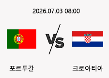 07/03 08:00 경기 FIFA 북중미 월드컵 포르투갈 (-0.5) vs 크로아티아 1