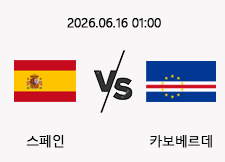 06/16 01:00 경기 FIFA 북중미 월드컵 스페인 (-2.5) vs 카보베르데 1