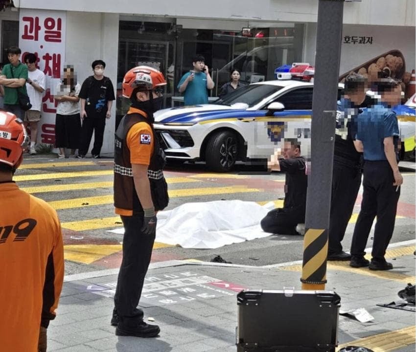 어제자 부산사고 운전자가 내리자 마자 한말 3