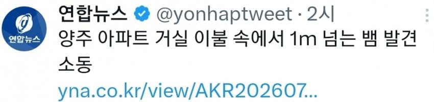 양주 아파트에서 1m넘는 뱀 발견 1