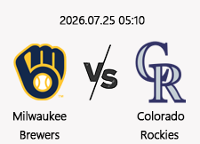 7/25 05:10 경기 MLB #연장포함# 밀워키 (-1.5) vs 콜로라도 1