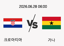 06/28 06:00 경기 FIFA 북중미 월드컵 크로아티아 (-0.5) vs 가나 1