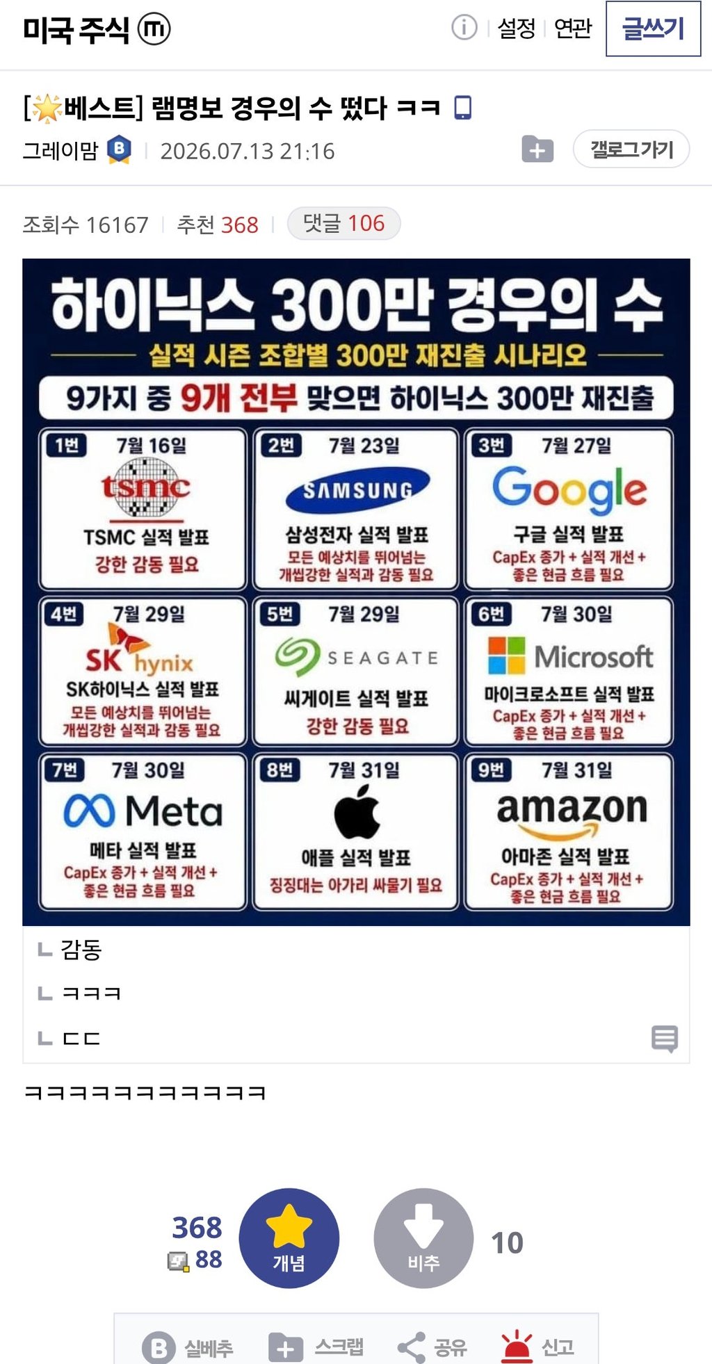 특이점이 온 램명보 경우의 수.hynix