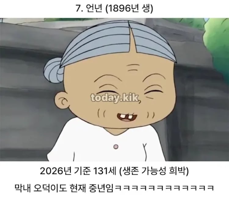 검정고무신 가족들 현재 나이 7
