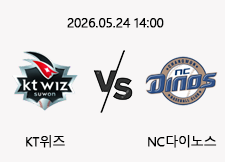 05/24 14:00 경기 KBO #연장포함# KT위즈 (+1.5) vs NC다이노스 1